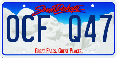 SD license plate 0CFQ47