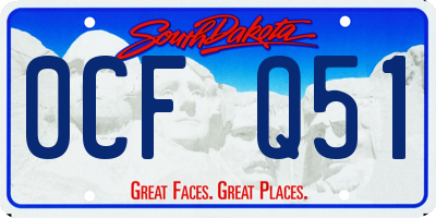 SD license plate 0CFQ51