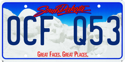 SD license plate 0CFQ53