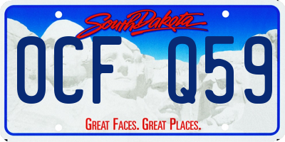 SD license plate 0CFQ59