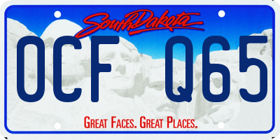 SD license plate 0CFQ65