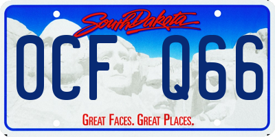 SD license plate 0CFQ66
