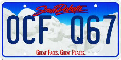 SD license plate 0CFQ67
