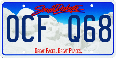SD license plate 0CFQ68