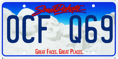 SD license plate 0CFQ69