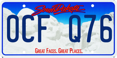 SD license plate 0CFQ76