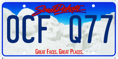 SD license plate 0CFQ77