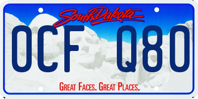 SD license plate 0CFQ80