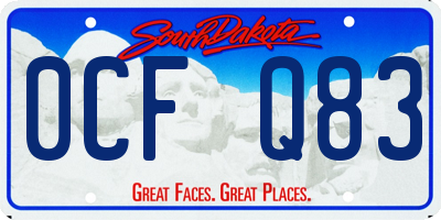 SD license plate 0CFQ83