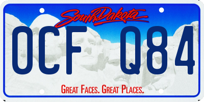 SD license plate 0CFQ84