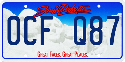 SD license plate 0CFQ87