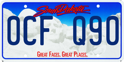SD license plate 0CFQ90