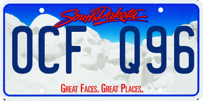 SD license plate 0CFQ96