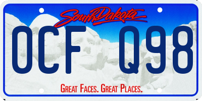 SD license plate 0CFQ98