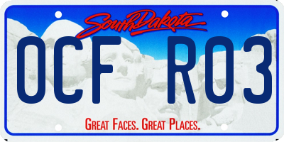 SD license plate 0CFR03