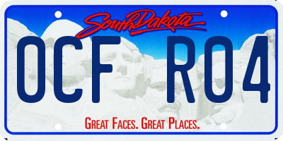 SD license plate 0CFR04