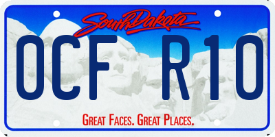 SD license plate 0CFR10