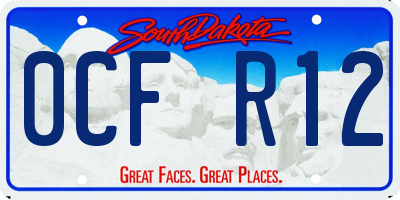 SD license plate 0CFR12