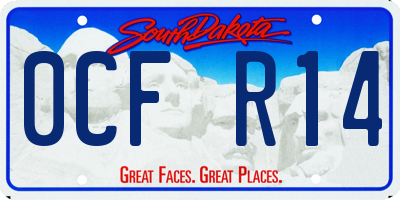 SD license plate 0CFR14