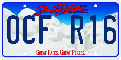 SD license plate 0CFR16