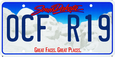SD license plate 0CFR19