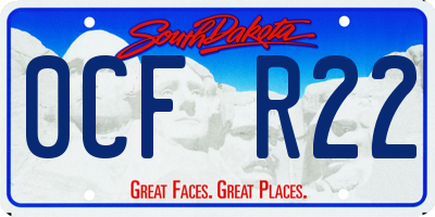 SD license plate 0CFR22