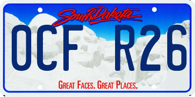 SD license plate 0CFR26