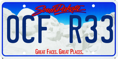 SD license plate 0CFR33