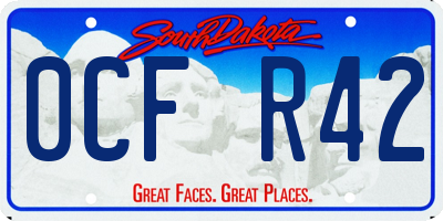 SD license plate 0CFR42