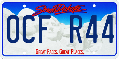 SD license plate 0CFR44