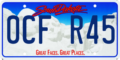SD license plate 0CFR45