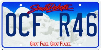 SD license plate 0CFR46