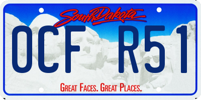 SD license plate 0CFR51