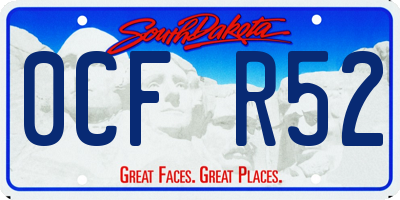 SD license plate 0CFR52