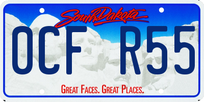 SD license plate 0CFR55