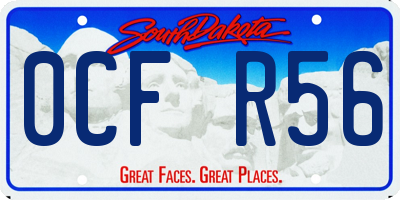 SD license plate 0CFR56