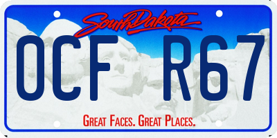 SD license plate 0CFR67