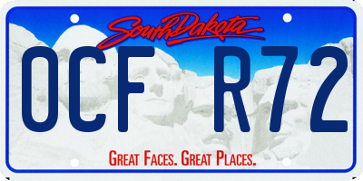 SD license plate 0CFR72