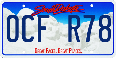 SD license plate 0CFR78