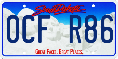 SD license plate 0CFR86