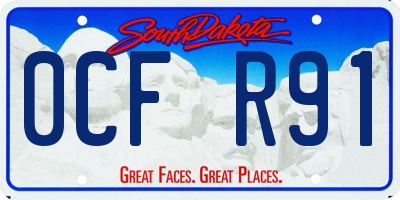 SD license plate 0CFR91