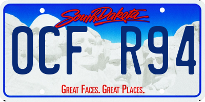 SD license plate 0CFR94
