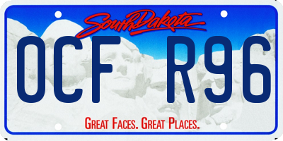 SD license plate 0CFR96
