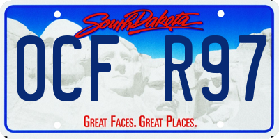 SD license plate 0CFR97