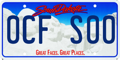 SD license plate 0CFS00