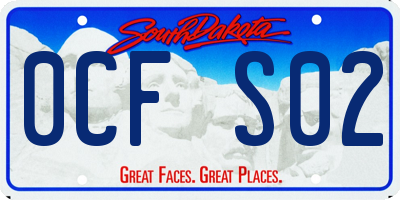 SD license plate 0CFS02