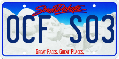 SD license plate 0CFS03