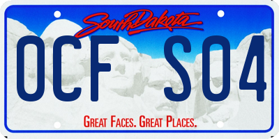 SD license plate 0CFS04