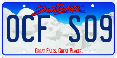 SD license plate 0CFS09