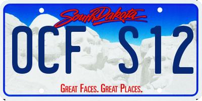 SD license plate 0CFS12